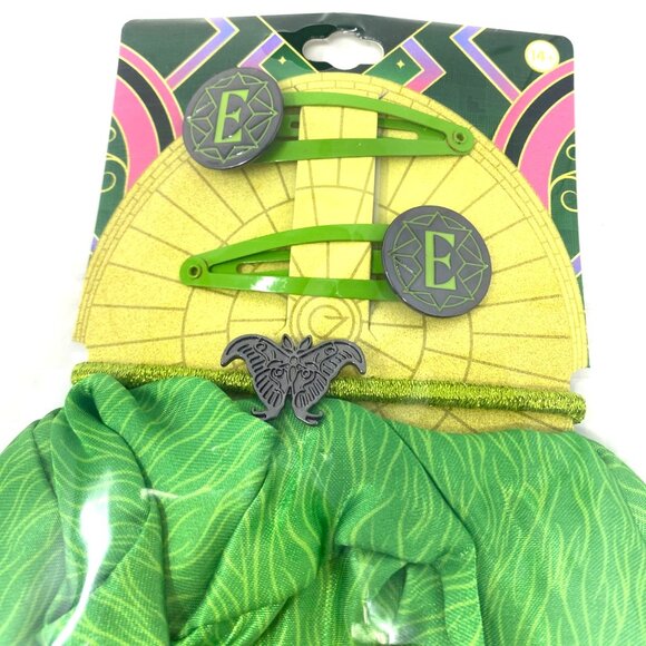 Wicked Hair Accessory Set Glinda Or Elphaba Clips Scrunchie Hair Ties Pink Green - Picture 10 of 11